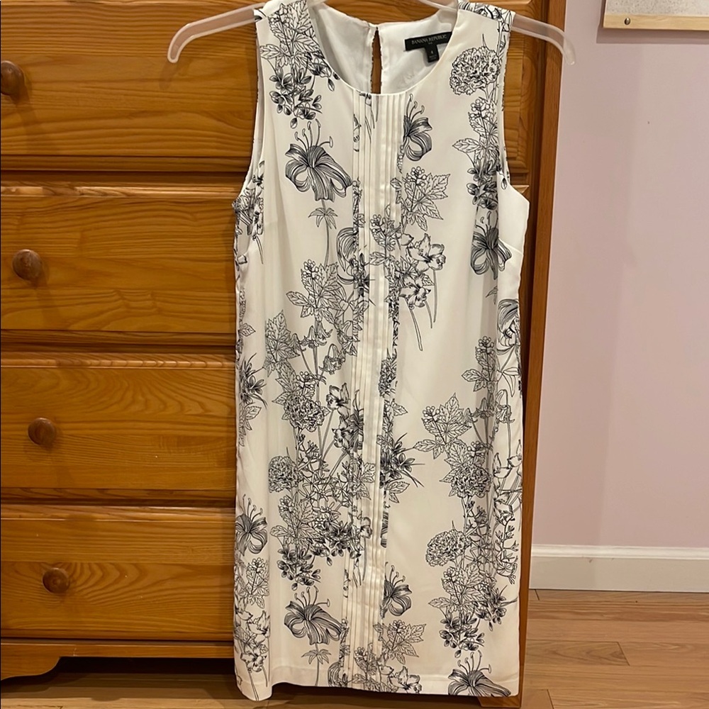 Banana Republic Floral Dress - Black and White